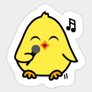 Cute Chick Singing Karaoke Sticker